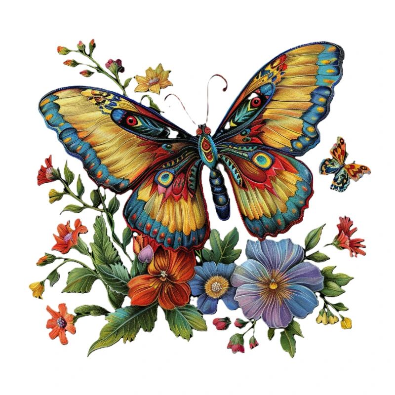 Papillon avec des fleurs