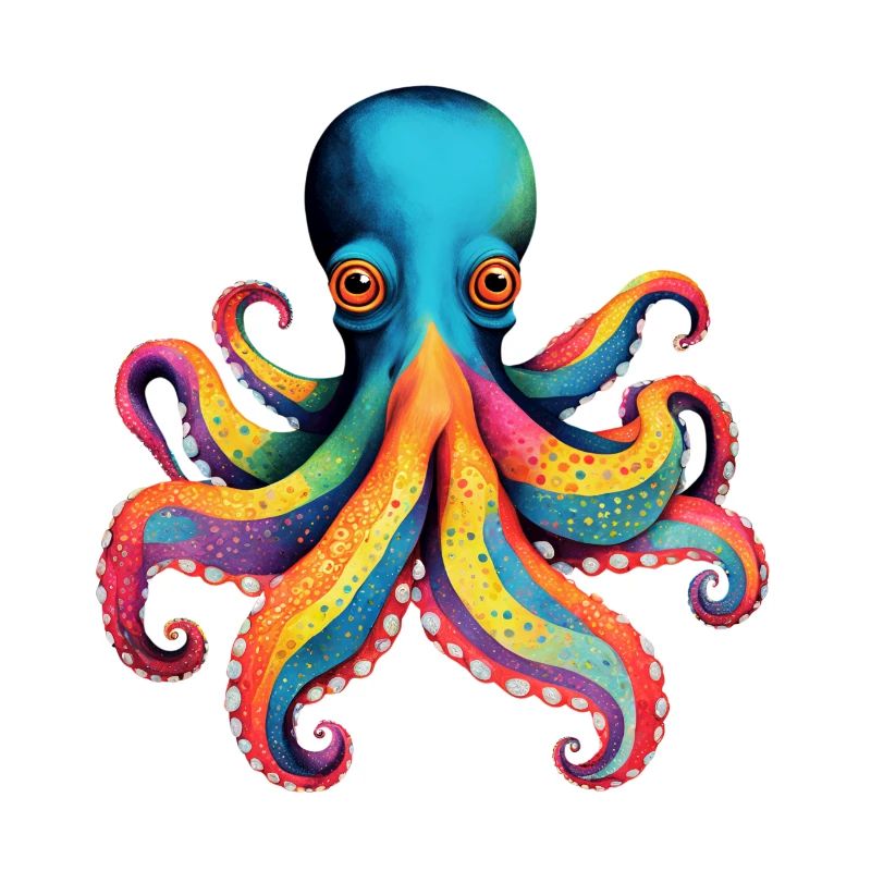 Wunderschöner Oktopus in Regenbogenfarben