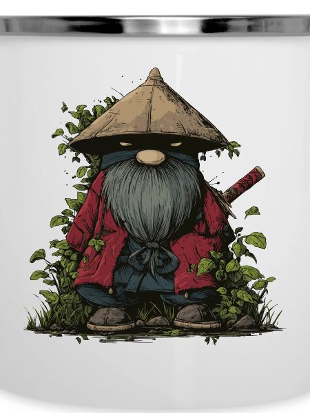 Lustiger Ninja-Gartenzwerg mit Schwert