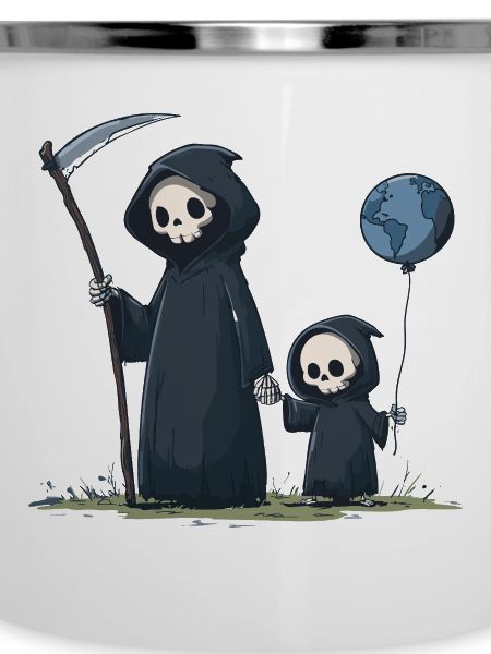 Süßer Grim Reaper mit Kind