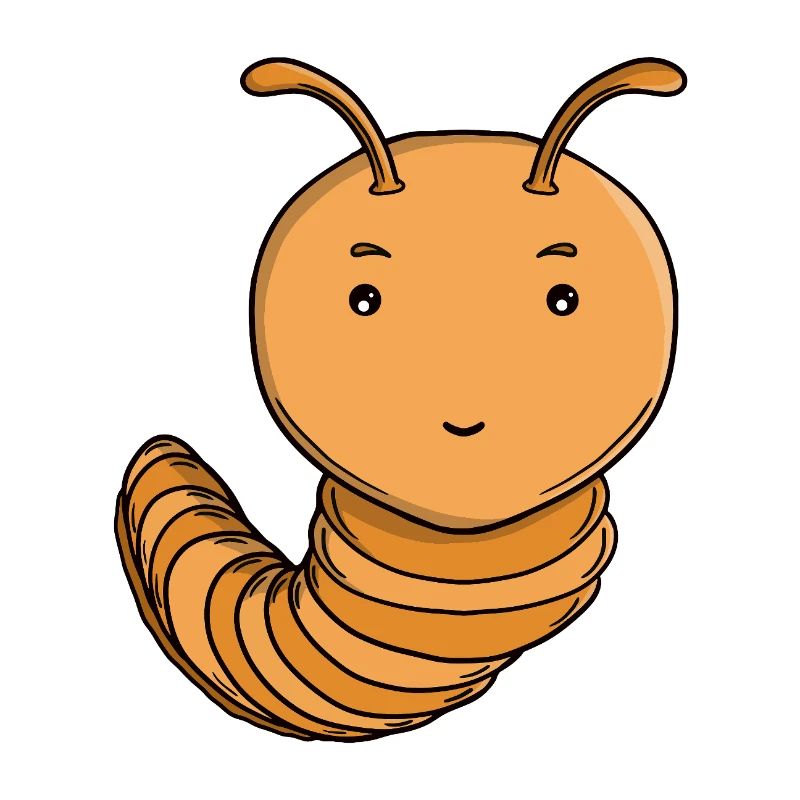 Mignonne Chenille Pourpre Pourpre Joyeuse Kawaii