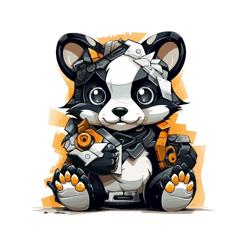 Panda Robo avec outils de construction