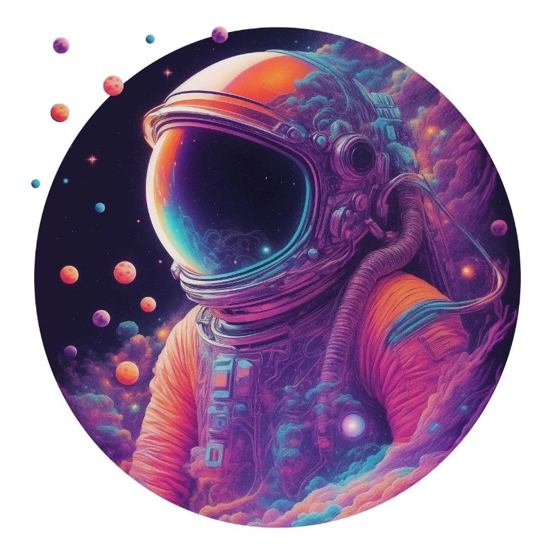 Astronaute néon dans l’espace couleur