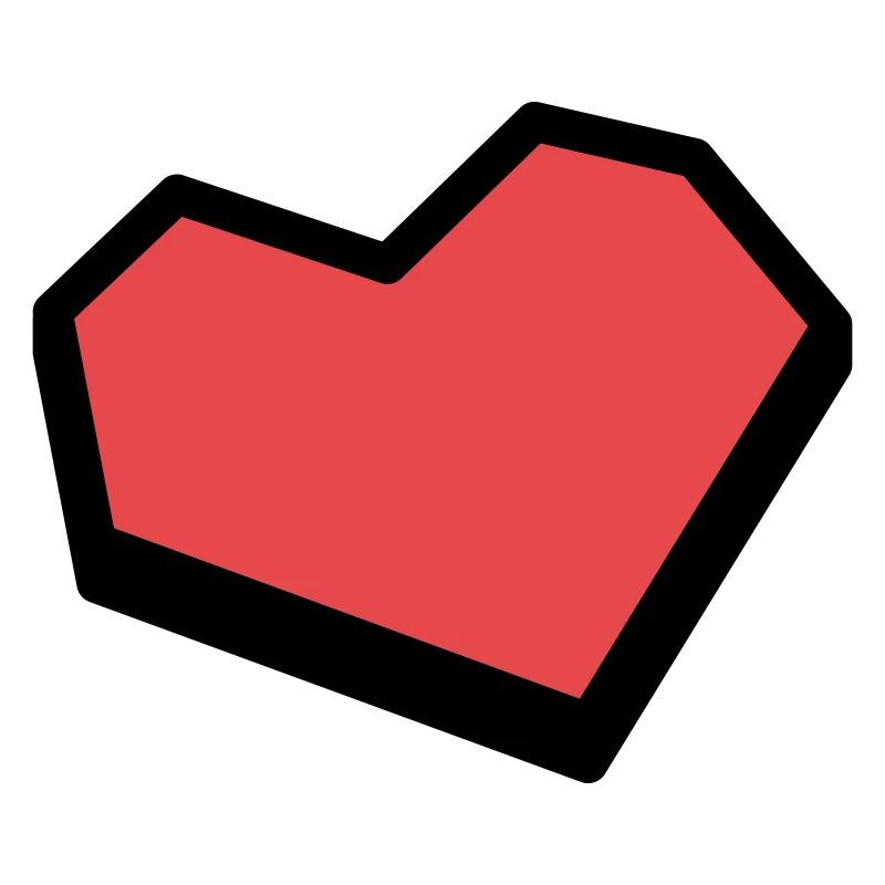 coarse angular red heart