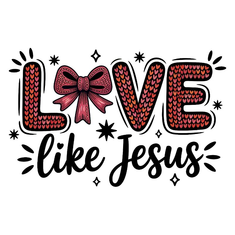 Love Like Jesus Heart Scripture Bow