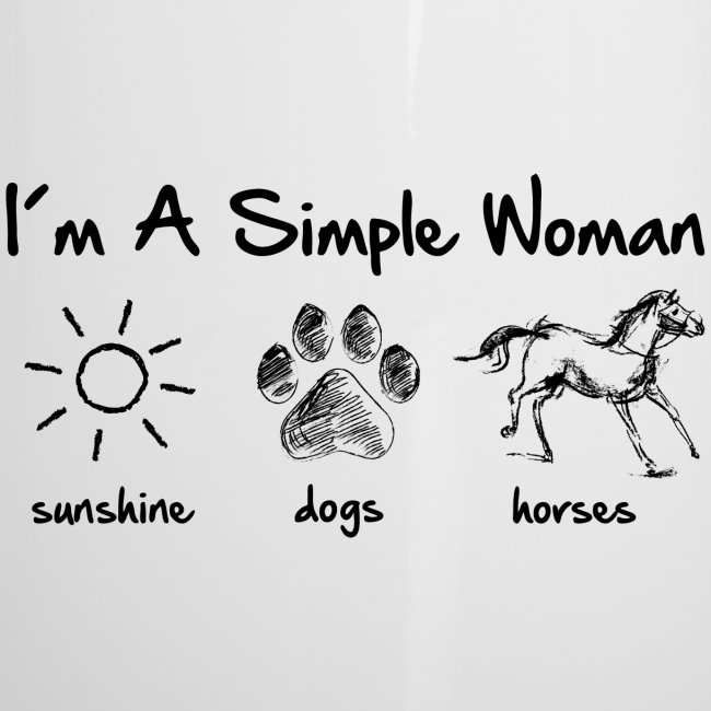 simple woman horse dog - Emaille-Tasse