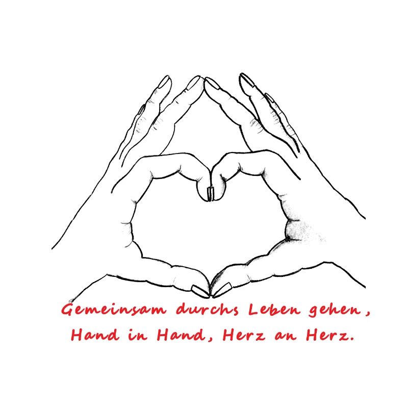 Hände formen ein Herz.Gemeinsam durchs Leben gehen