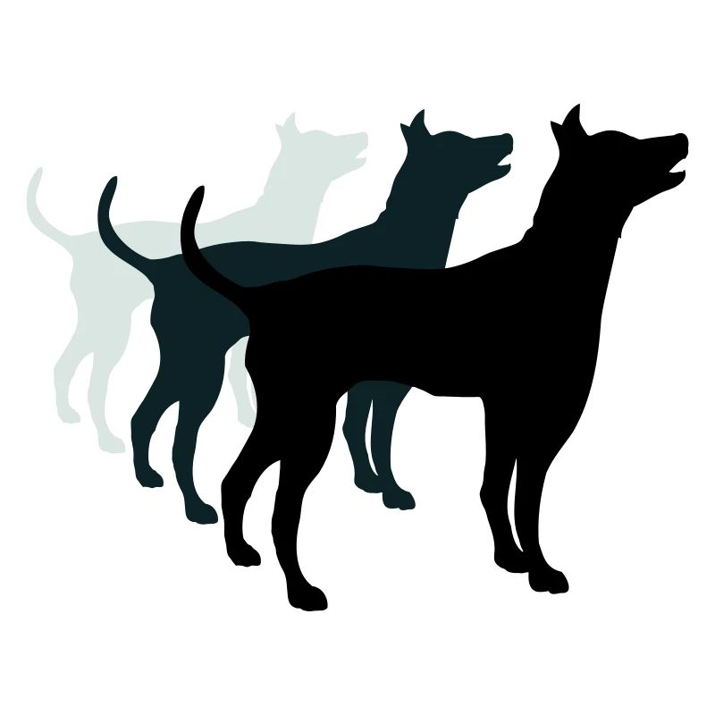 3 chiens silhouette équipe dangereuse équipage amis