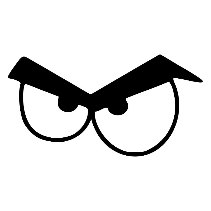 Angry eyes with eyebrows.