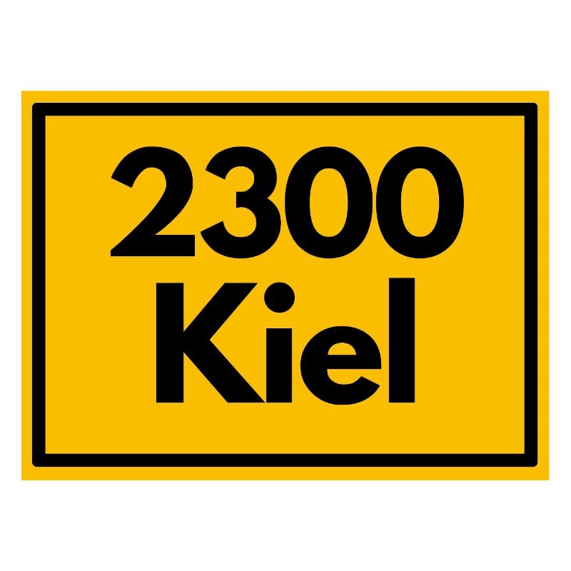 Place sign - then retro old zip code 2300 Kiel