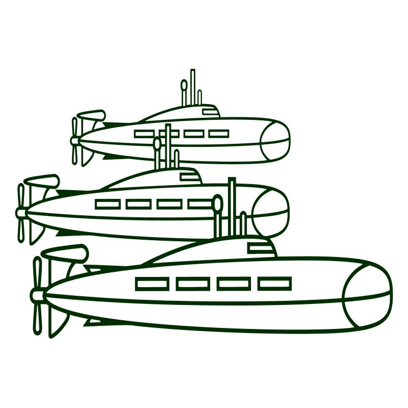 3 Submarines Fleet Three Squadrons Group Team Crew