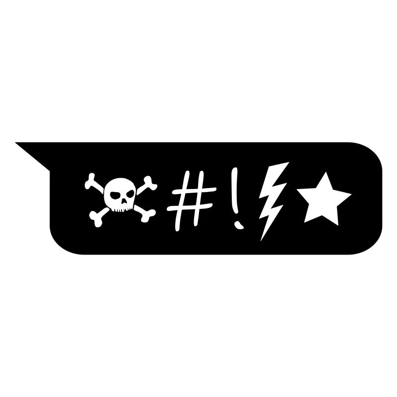 Comic Sprechblase Totenkopf Blitz Stern Symbole
