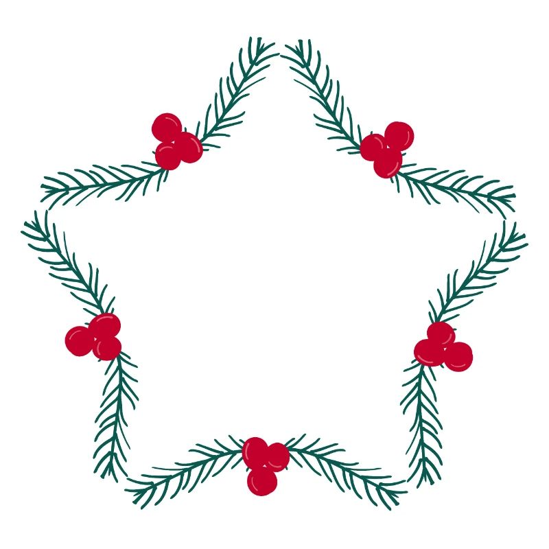 Weihnachtskranz in Sternform