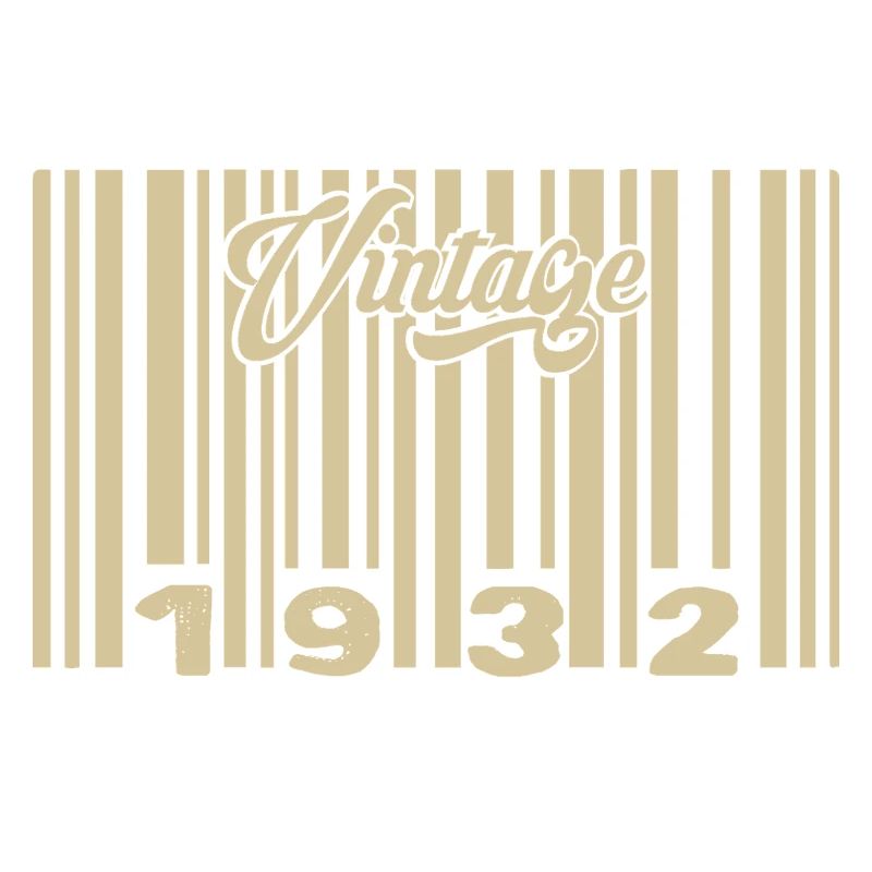 Vintage 1932 Barcode 1932: Year 2025.