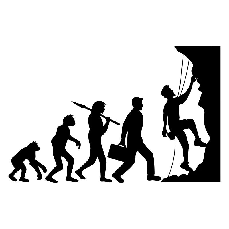 evolution entwicklung geboren steilwand bergsteige