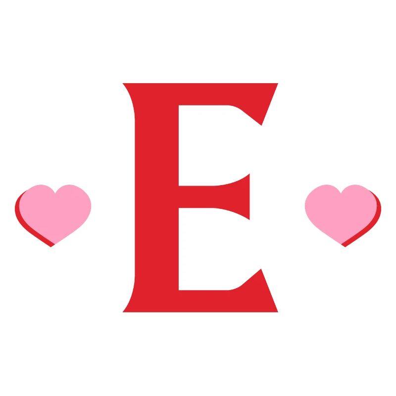 Buchstabe e rote Herzen