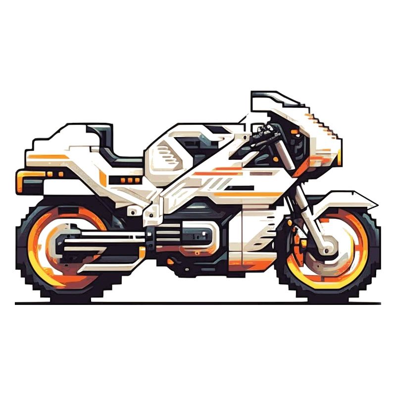 Machine de course de moto 8 bits en tant que graphiques vectoriels