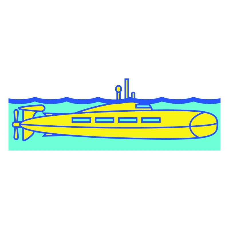Submarine Water Surface Periscope Watching Dives