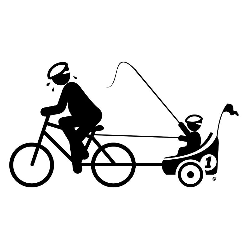 PAPA PULLS BICYCLE TRAILER WITH KIND BY SUBGIRL