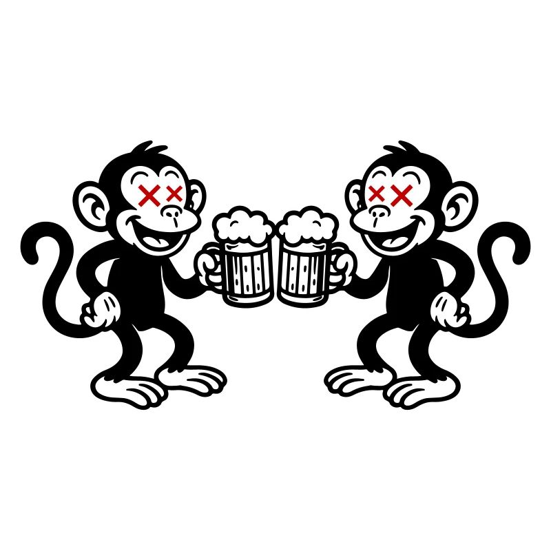 Beer Monkey Drinking