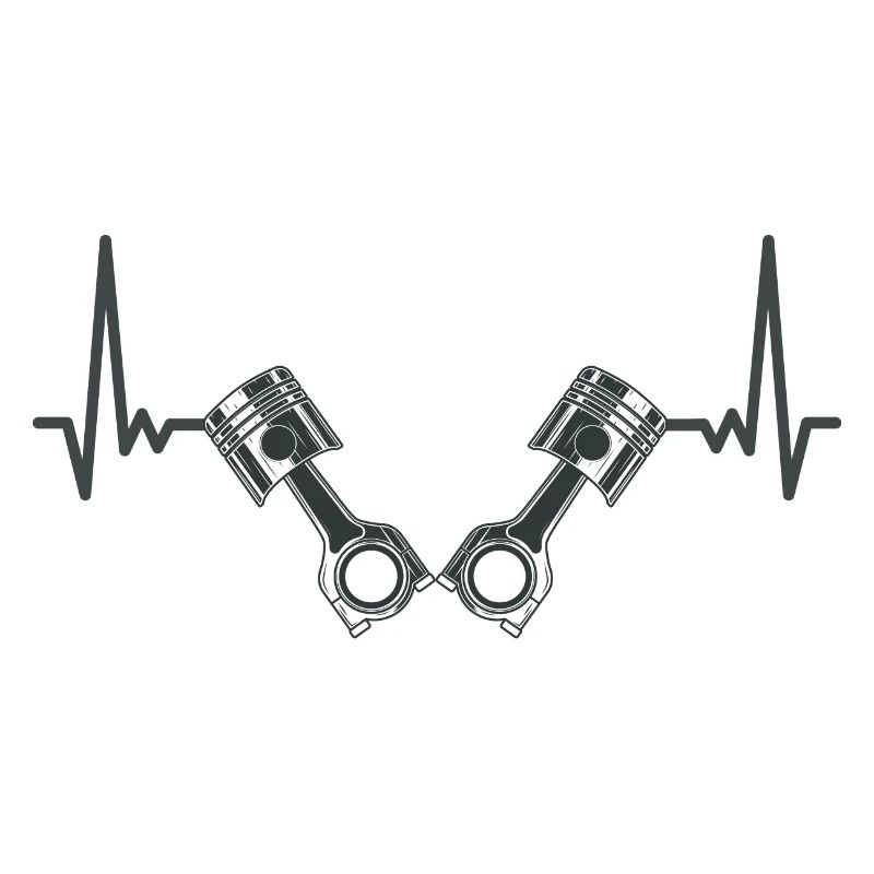 Piston Heartbeat V Engine Gift Mechanic