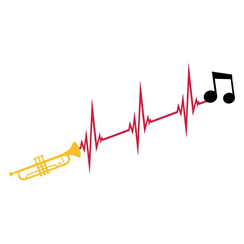 Musiknote Herzschlag Trompete