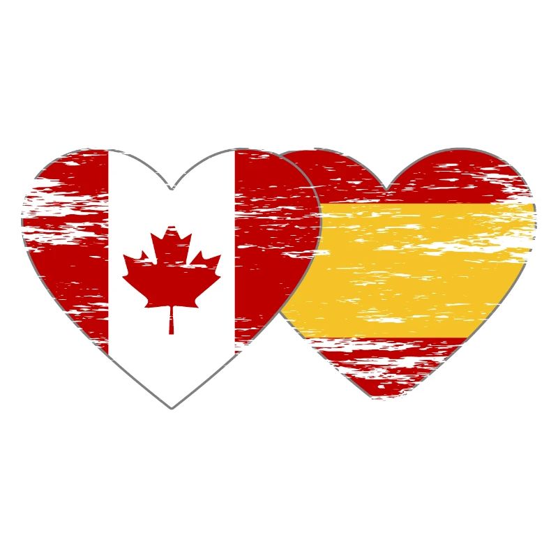 Kanada Spanien Flagge Herz used