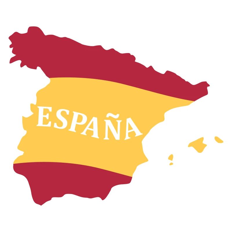 Karte Spanien, Spain, Map, Flag Map Spain