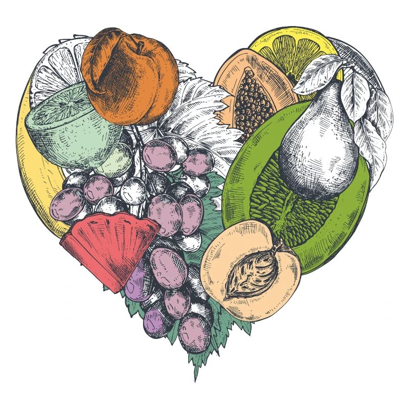 Fruit Heart Collage