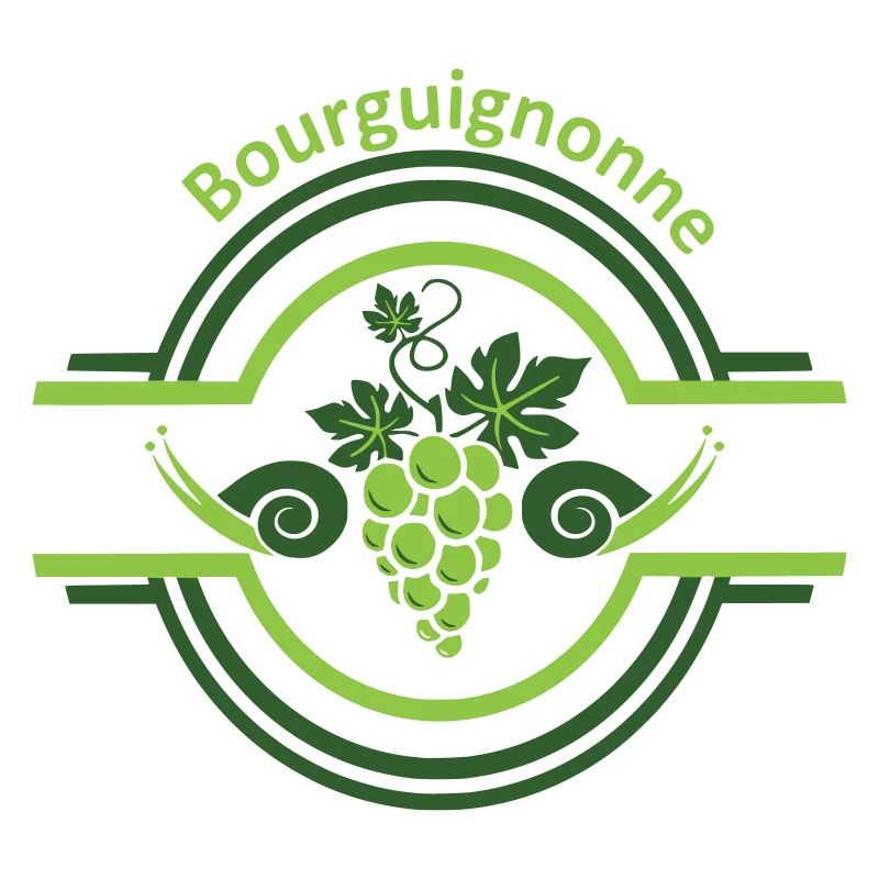 Burgundy vine logo with snails