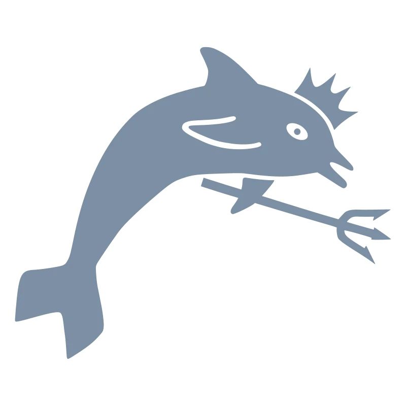 ★ couleurs de conception modifiables ★ dauphin, couronne, trident