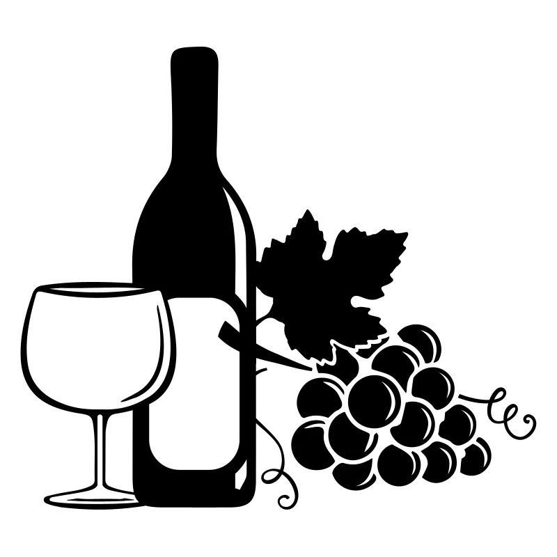 wine bottle grapes