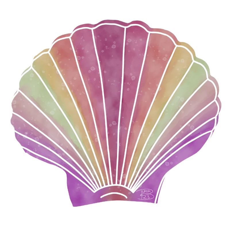 "Jakobsmuschel", Boho Line Art Design, "Shells"