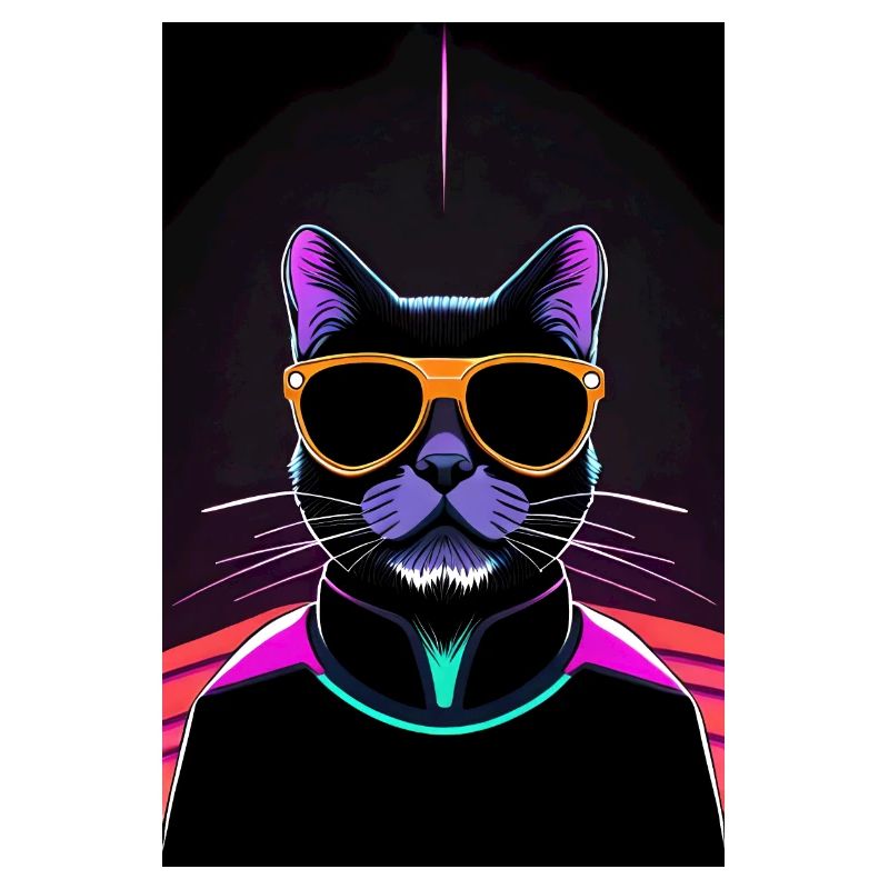 Chat Synthwave Noir