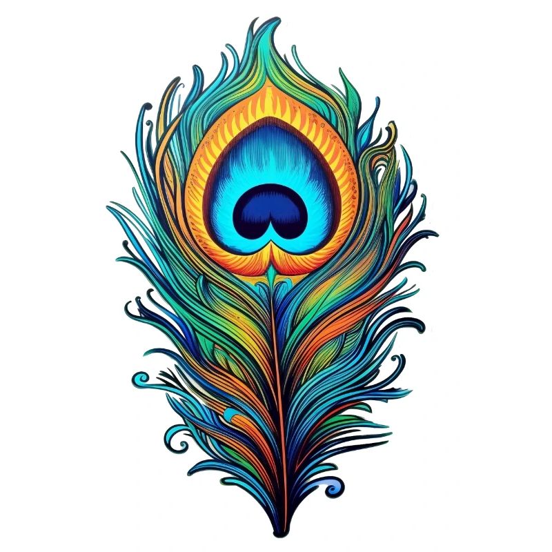 Mystical peacock feather