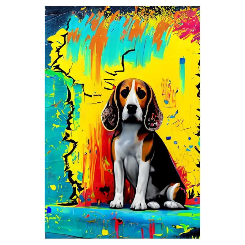 Impression pop art moderne | coloré | Chien Beagle