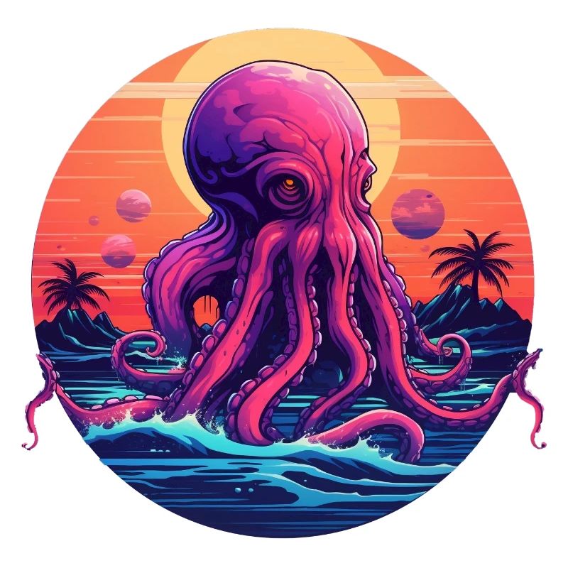 Octopus 80s synthwave 1 without stroke