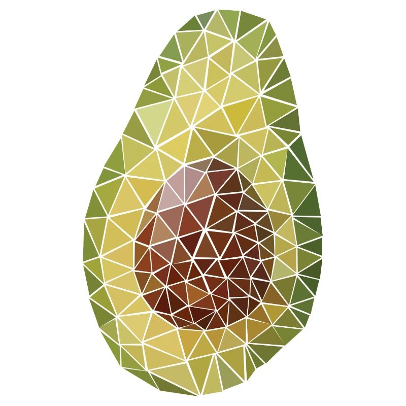Avocado Low Poly Polygon vector Style