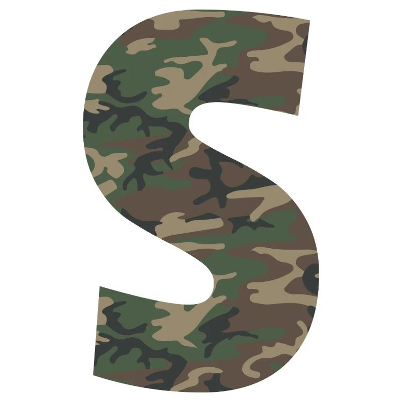Tough letter S in camouflage pattern!