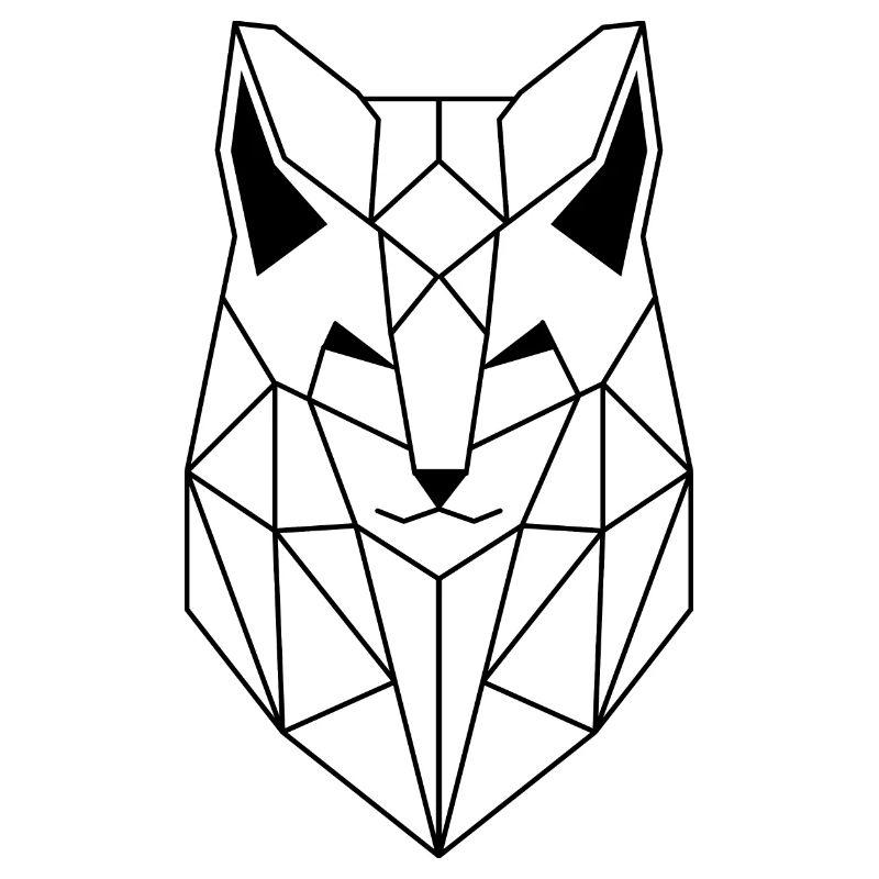 Polygonal Wolf schwarze Version
