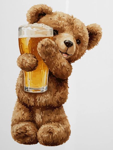 Bärchen mit Bierglas Bierchen Teddybär