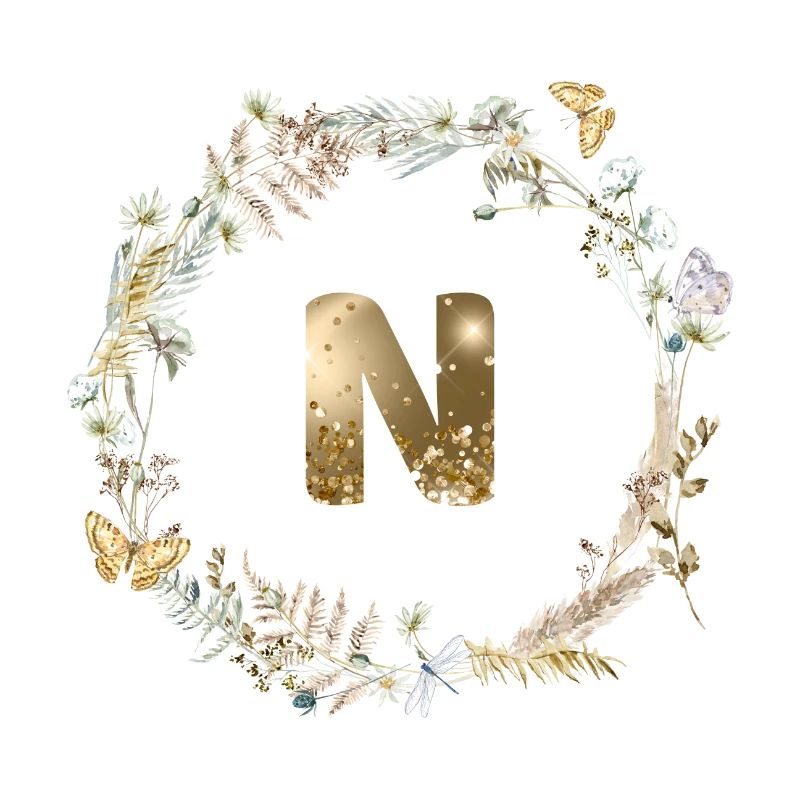 N Monogramm Glitter Boho Kranz