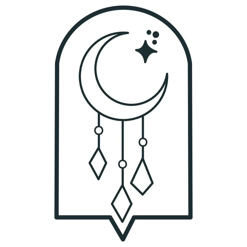 BohO lune pendent et étoiles
