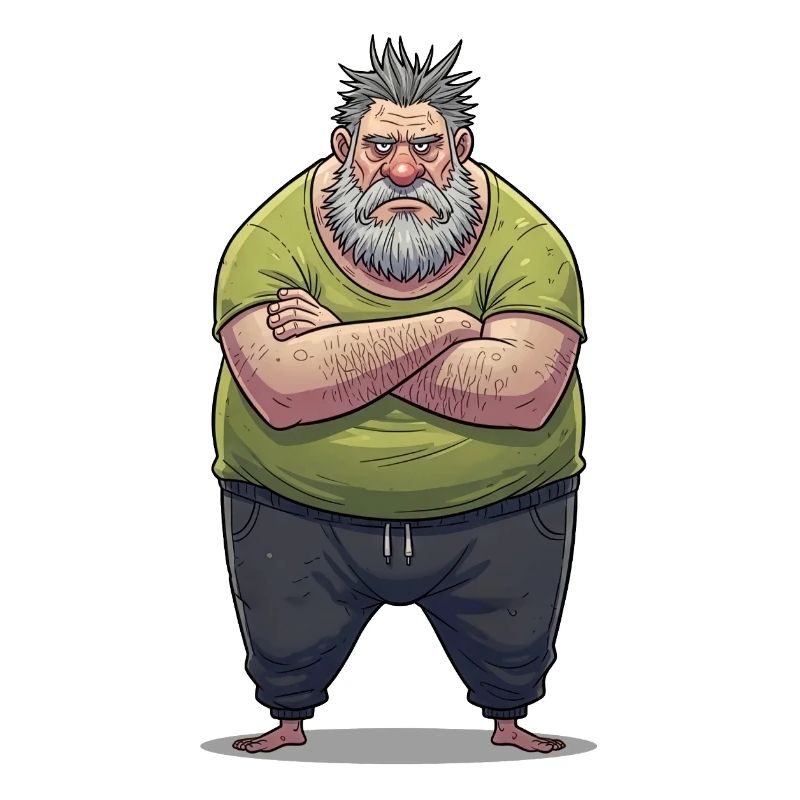 Dessin animé géant grognonneux