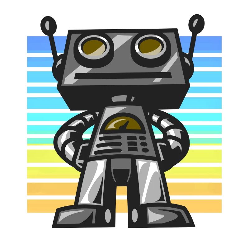 Robot retro sunset