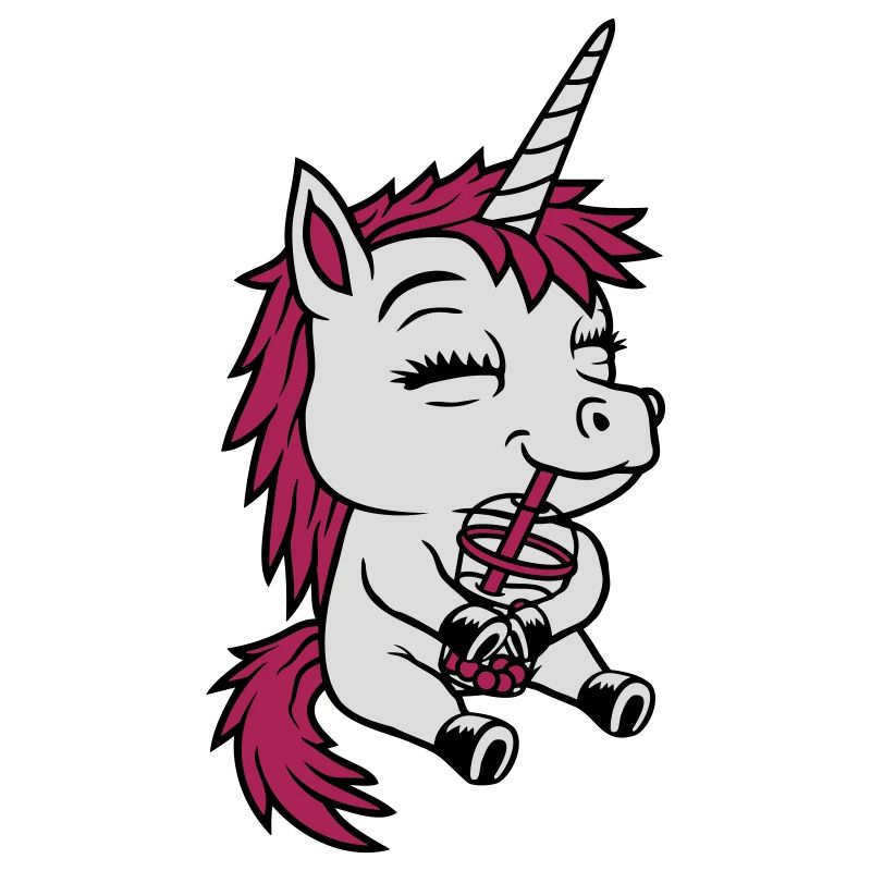 Boba Tee trinkendes Einhorn
