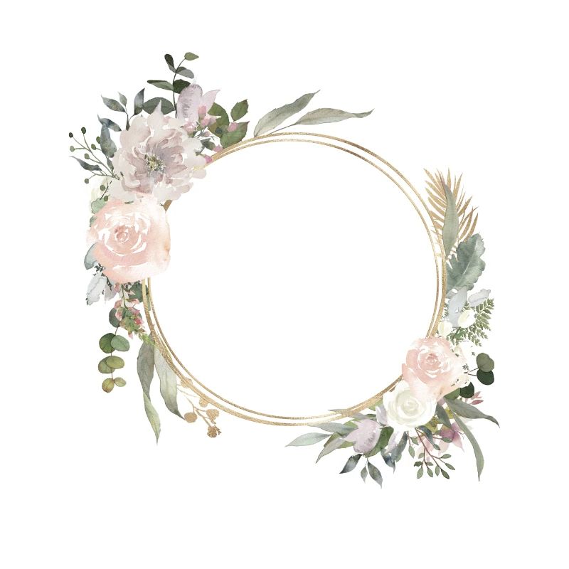 Modern Boho Wreath Flowers Customizable