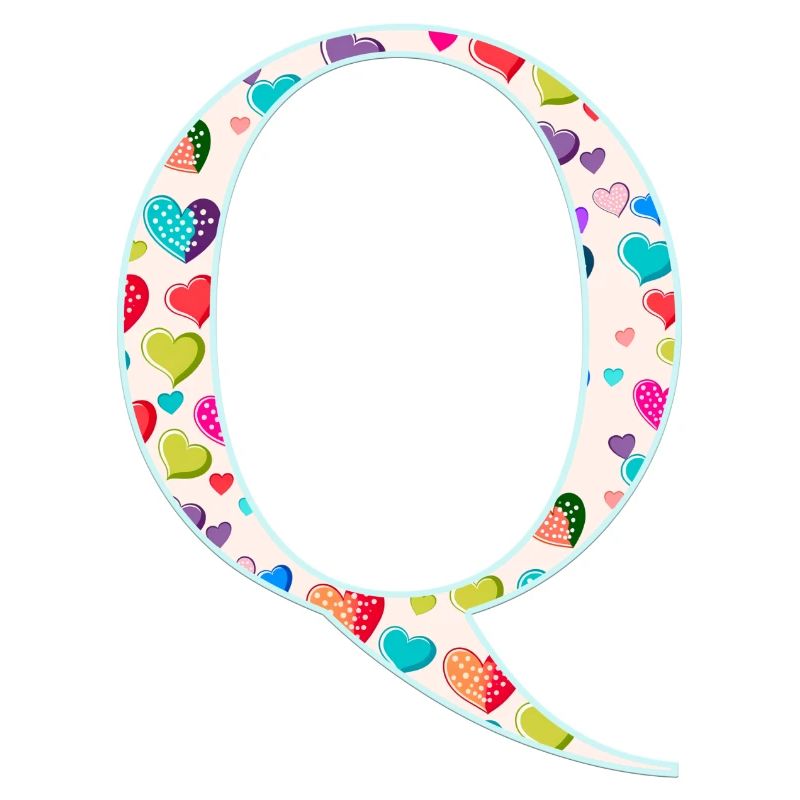Customizable Monogram Q Heart Pattern