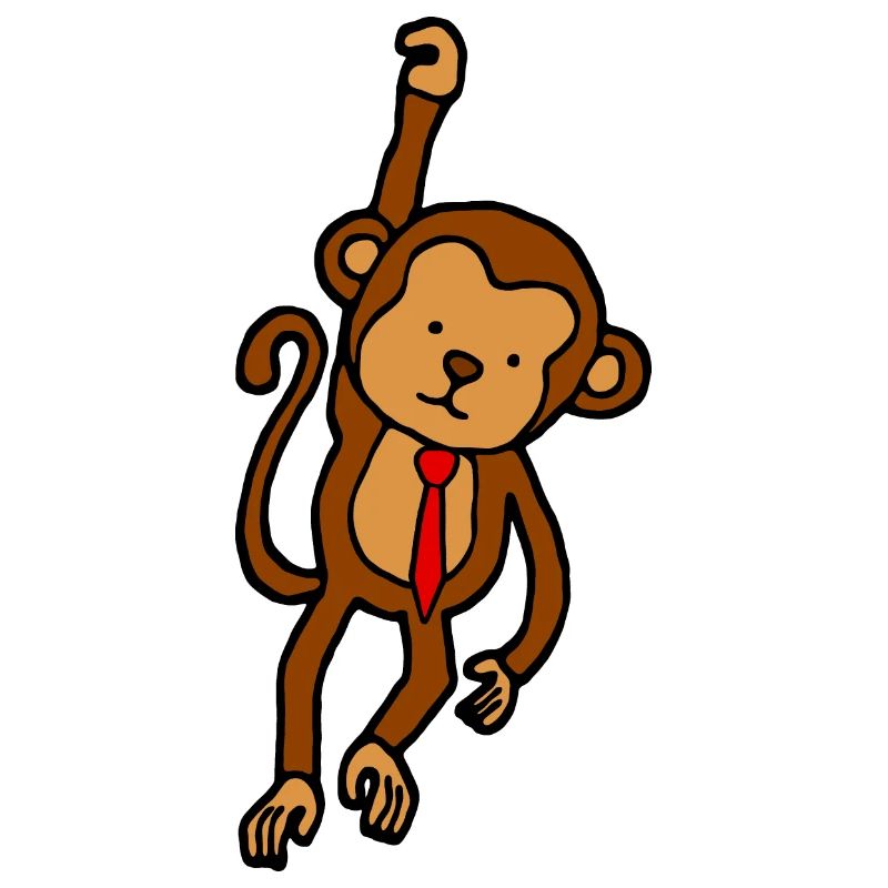 Singe agrafe avec cravate - Singe drôle