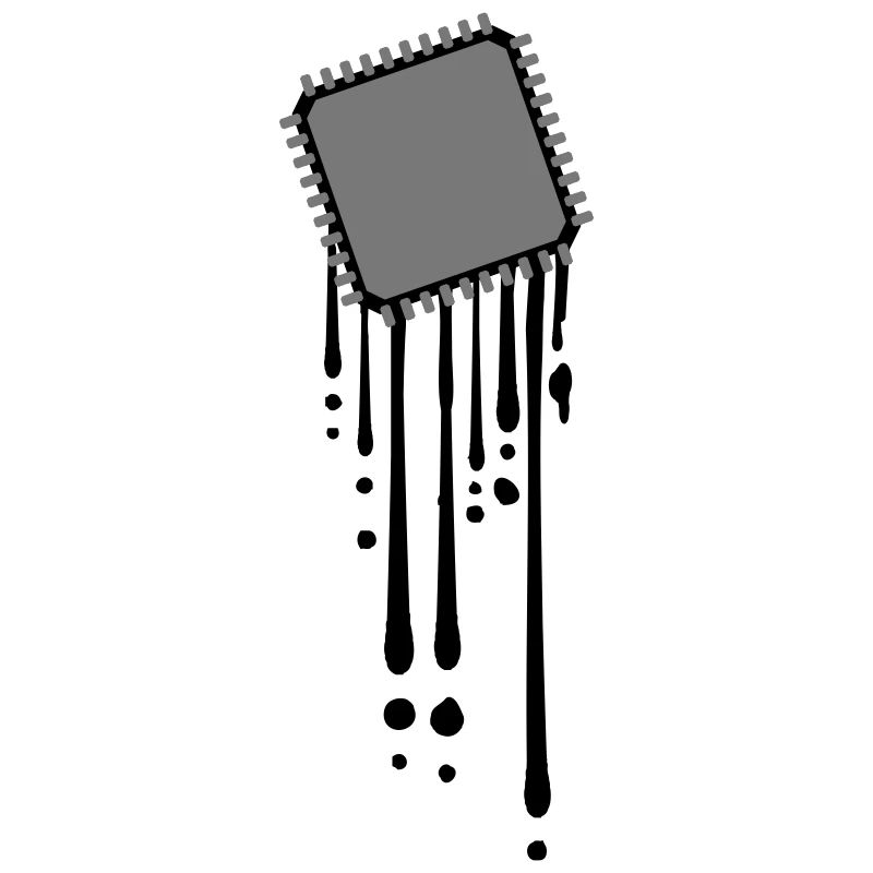 fondre goutte graffiti cpu ordinateur nerd desig